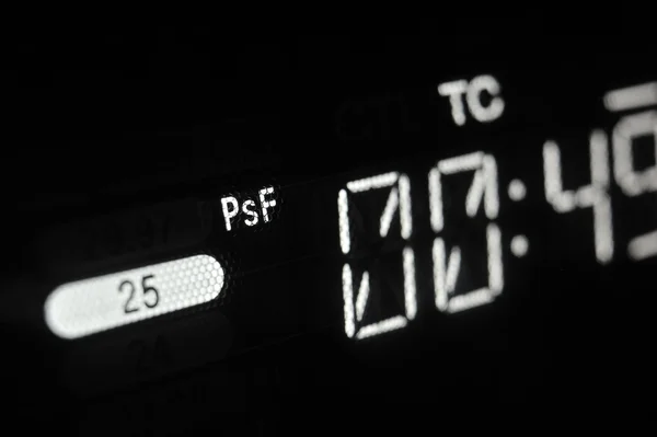 Macro shot-display do reprodutor de vídeo de transmissão, 25fps — Fotografia de Stock
