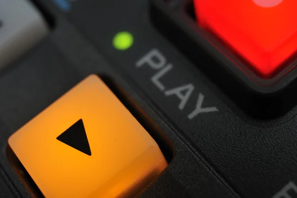Macro shot of the "Play" and "Record" buttons — Stock Photo, Image