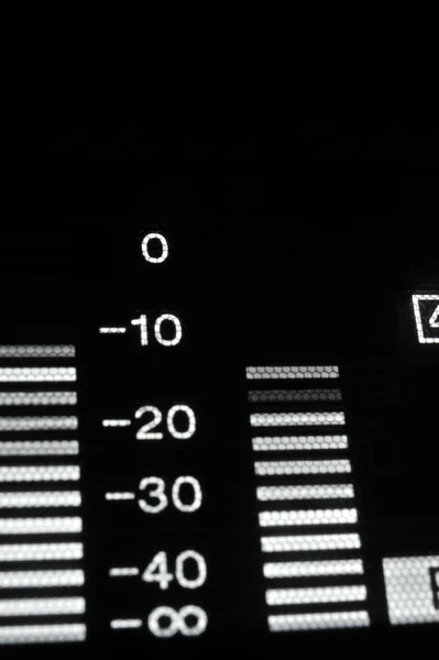 Macro shot-display do reprodutor de vídeo de transmissão, equalizador — Fotografia de Stock