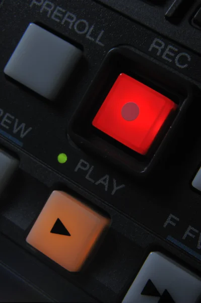 Tiro macro de los botones "Play" y "Record" — Foto de Stock