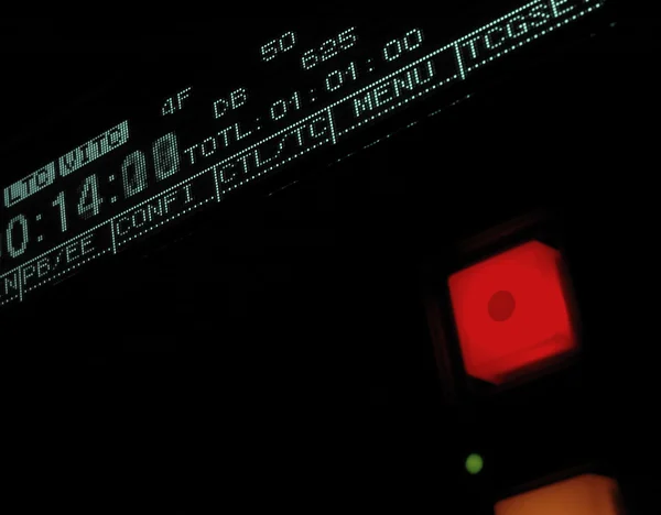 Macro shot-display do gravador de vídeo de transmissão — Fotografia de Stock