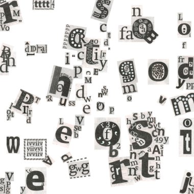 Abstract newspaper's art letters clipart