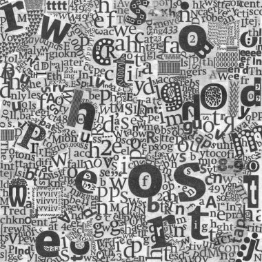 Abstract newspaper's art letters clipart