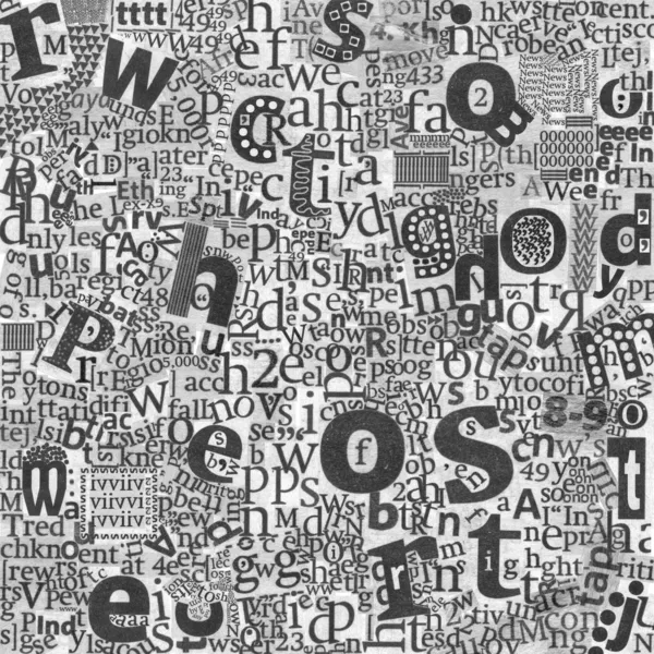 抽象的报纸的艺术字母 — 图库照片