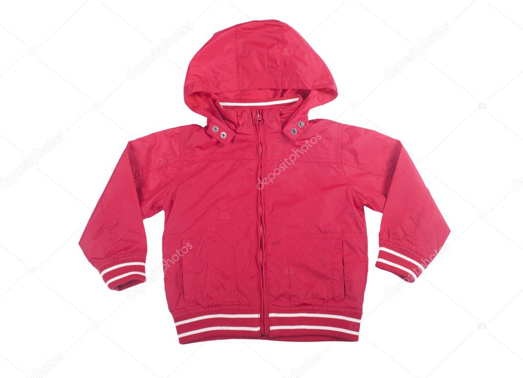 Red Jacket child on a white background
