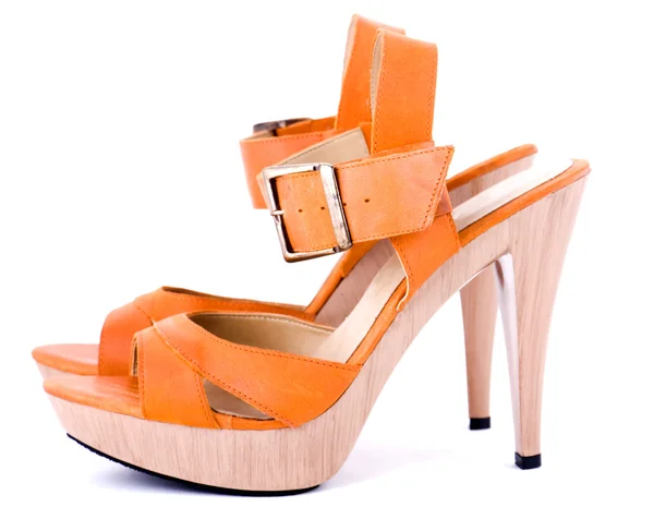 Orange ladies 'shoes — стоковое фото