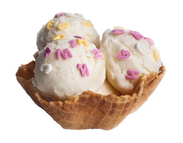 Creamy ice-cream cone — Stock Photo, Image