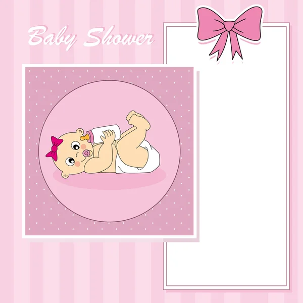 Baby Mädchen Ankunft Ankündigungskarte — Stockvektor