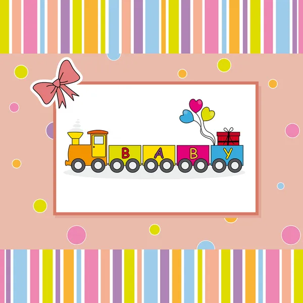 Tarjeta de niño. Tren de juguete — Archivo Imágenes Vectoriales