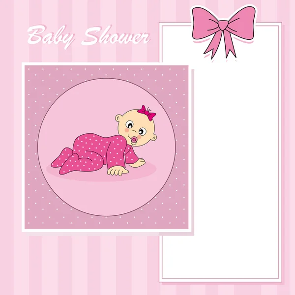 Baby girl arrival announcement card — Stock Vector
