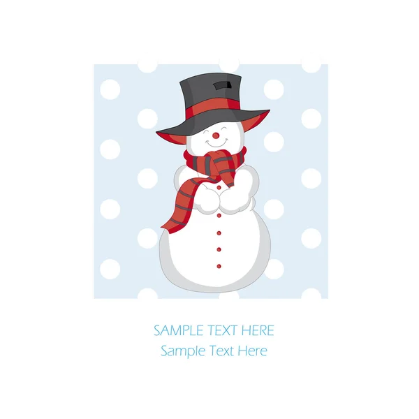 Рождественская открытка Снеговик — стоковый вектор
