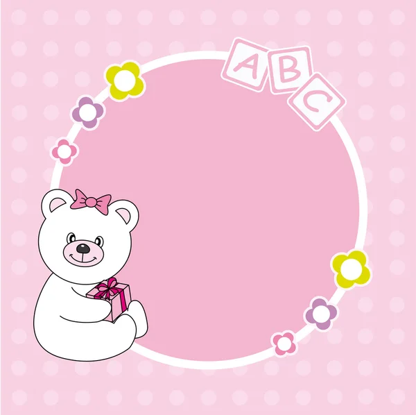 Pink bear framework. — Stock Vector