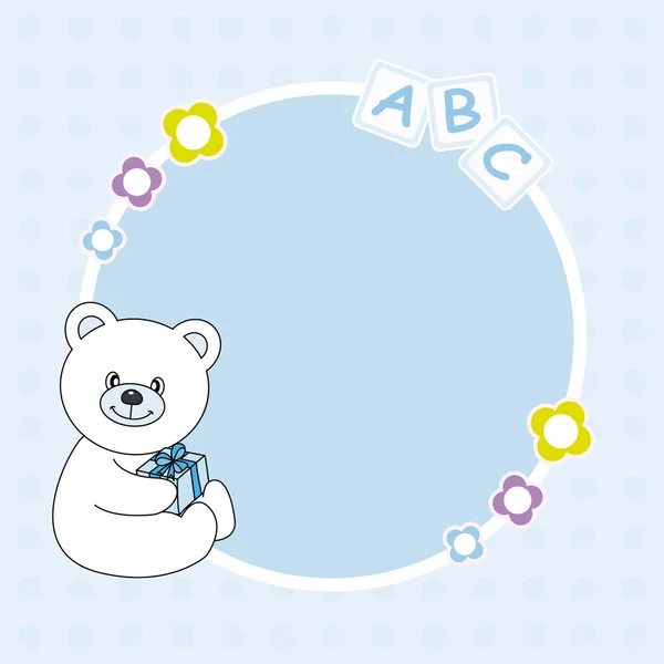 Modrý medvěd rámec — Stockový vektor