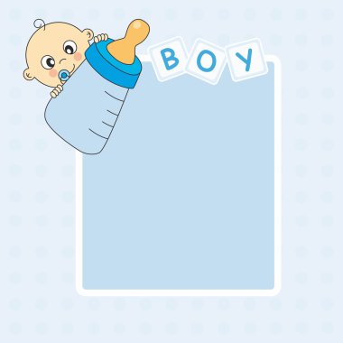 Baby boy with a bottle clipart