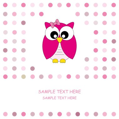 Vector cute owl card clipart