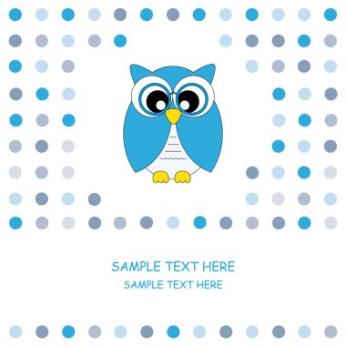 Vector cute owl card clipart