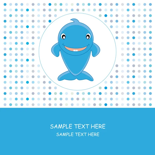 Cute baby whale greeting — Stock Vector