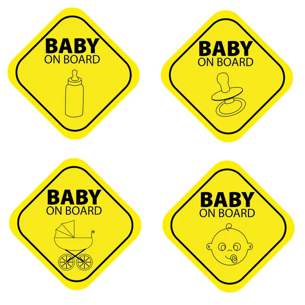 Μωρό επί προειδοποιητικά σήματα. — Διανυσματικό Αρχείο