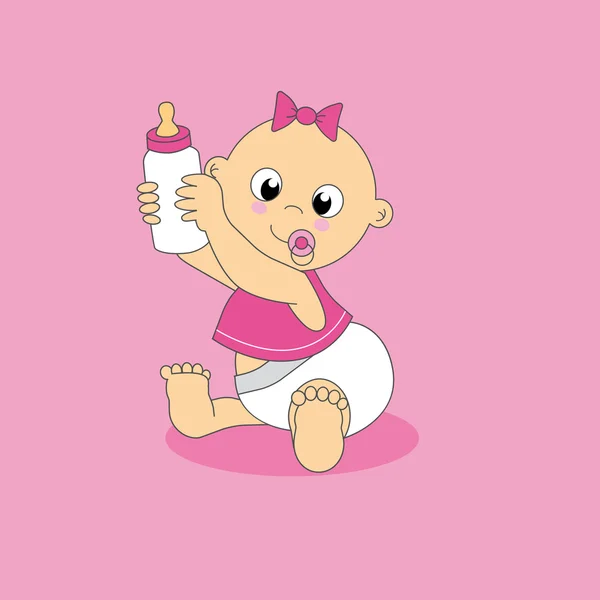 Cartão de saudação do bebê — Vetor de Stock