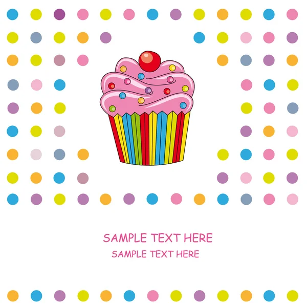 Tarjeta de felicitación cupcake — Vector de stock