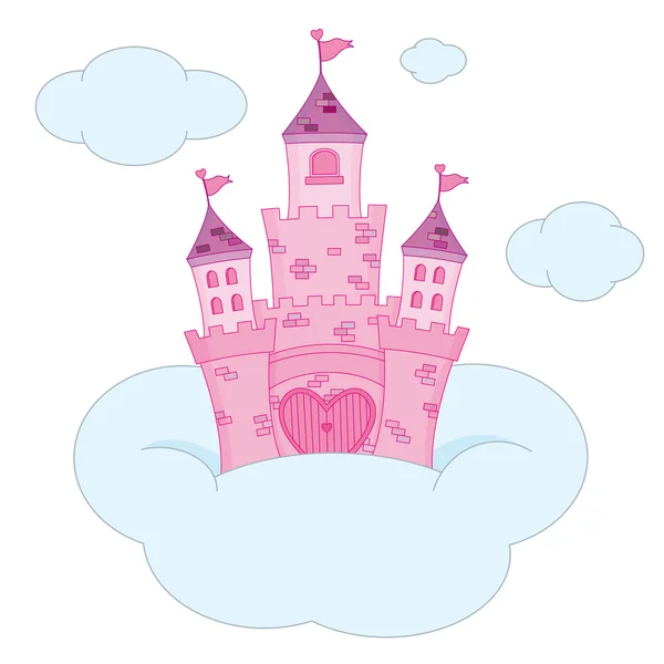Roze prinses kasteel — Stockvector