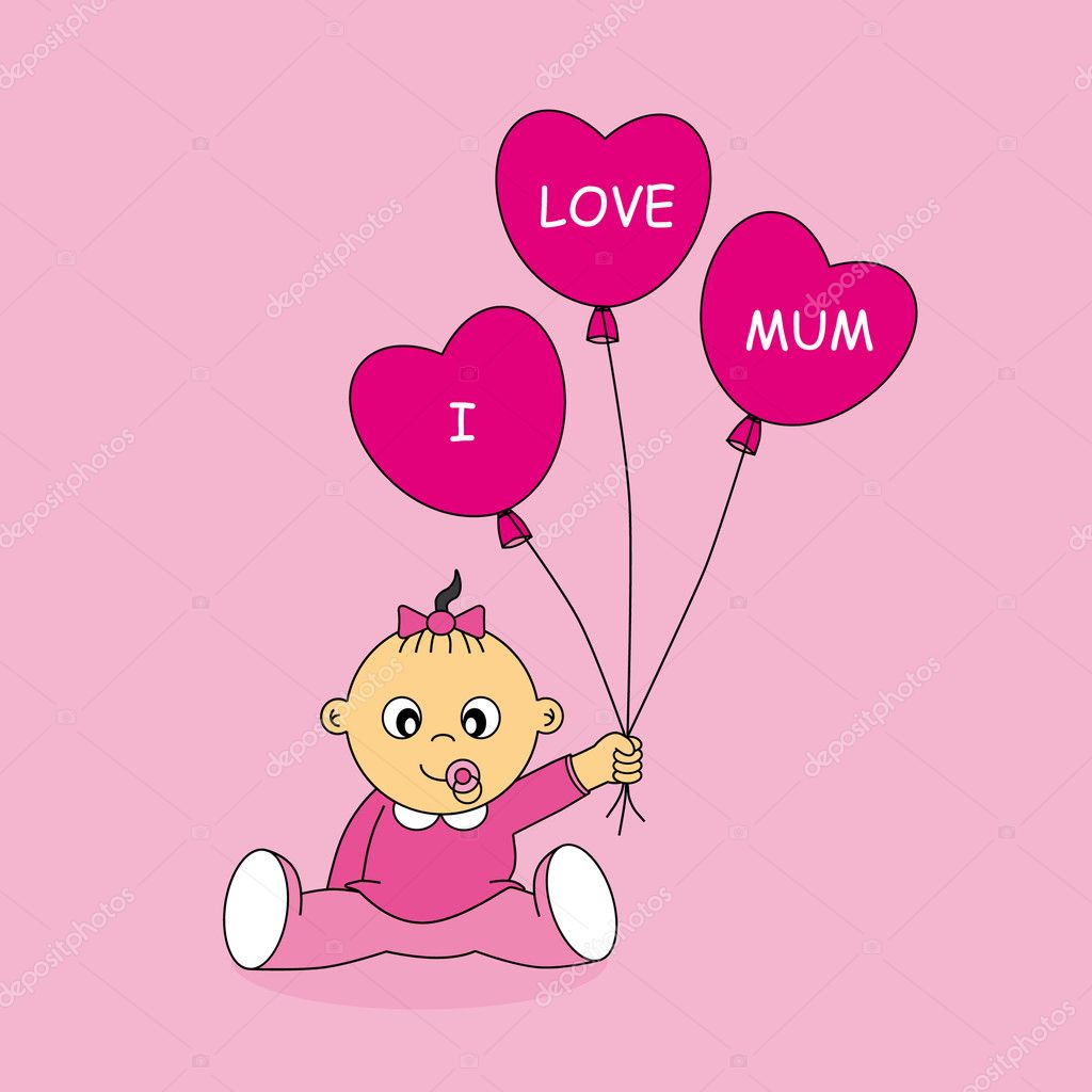 Baby loves mum Stock Vector by ©sbego 8015233