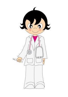 Young woman doctor clipart