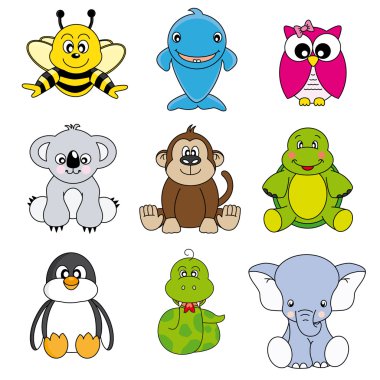 Cartoon animals and pets clipart