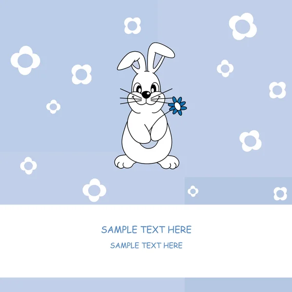 Grußkarte. Kaninchen — Stockvektor