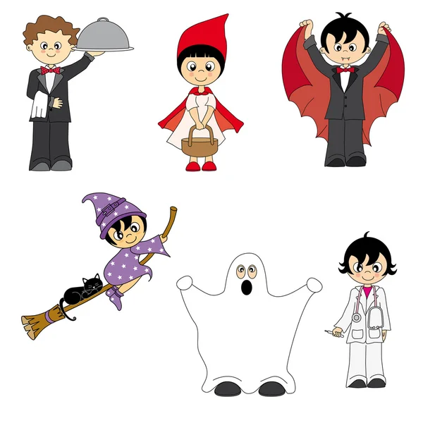 stock vector Costumed children