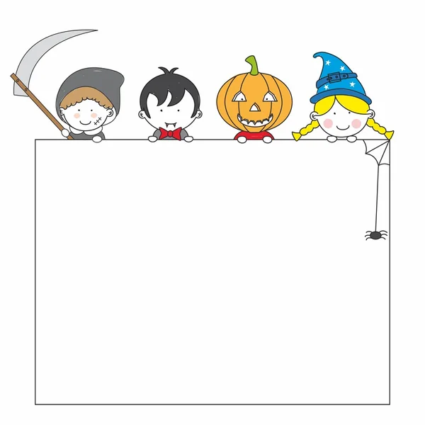 Cartão postal Halloween — Vetor de Stock