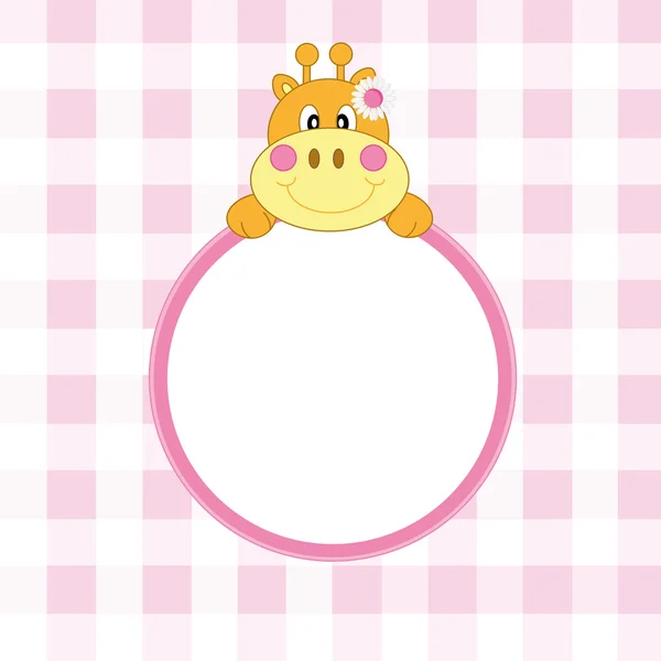 长颈鹿粉色框架 — 图库矢量图片