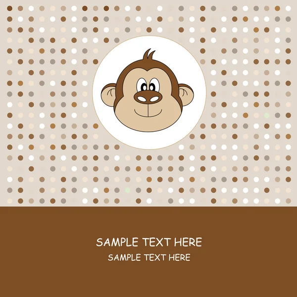 Greeting card .Monkey — Stock Vector
