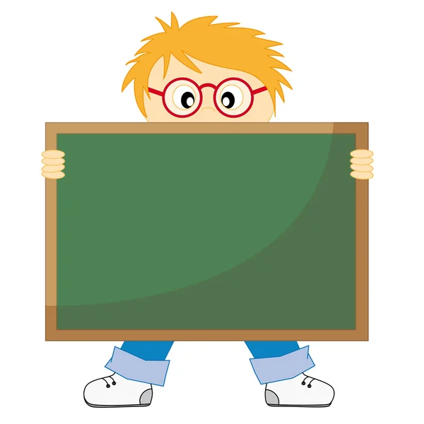 Kind met een schoolbord — Stockvector