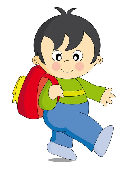 Child with backpack — Stock Vector