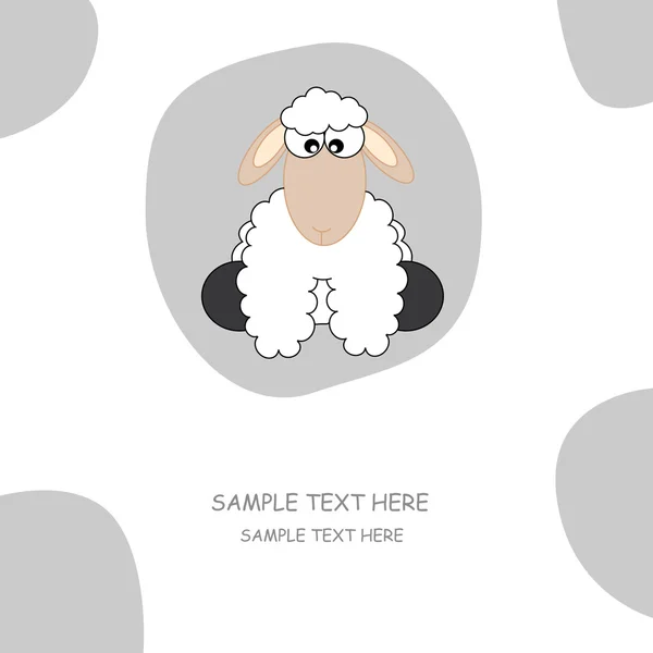 Tarjeta de felicitación de oveja — Vector de stock