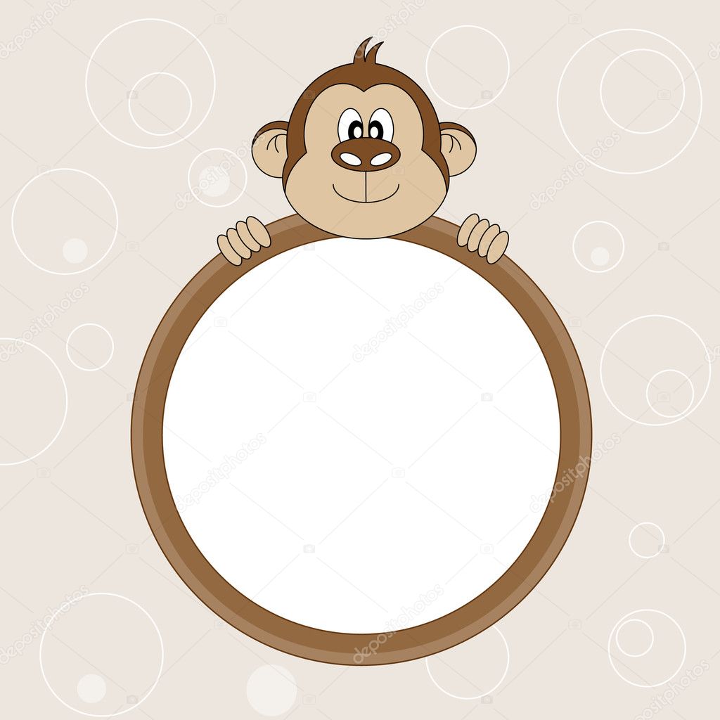 Picture frame or text. Monkey