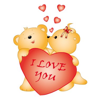 Bears kissing clipart