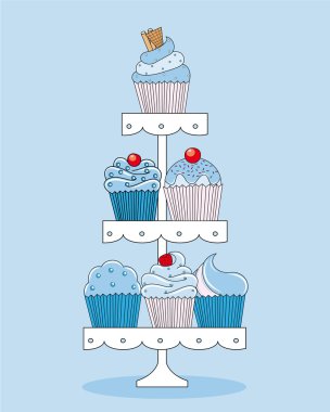 A selection of delicious cupcakes clipart