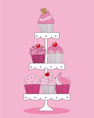 Delicious cupcakes clipart