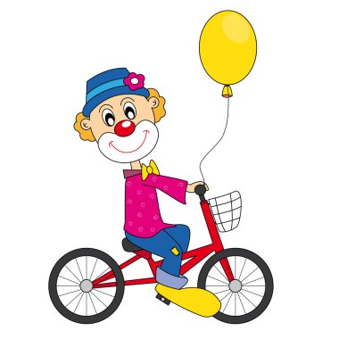 Clown bicycle clipart