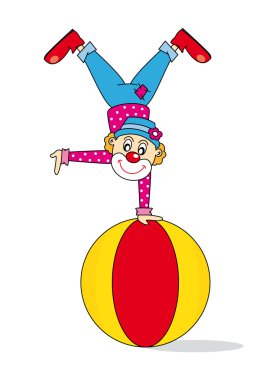 Clown make up a balance ball clipart