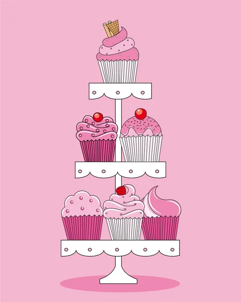 Deliciosos cupcakes — Archivo Imágenes Vectoriales