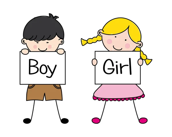 Pojke och flicka — Stock vektor
