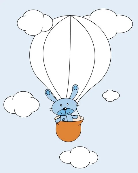 Ausgestopfter Hasenballon fliegt — Stockvektor