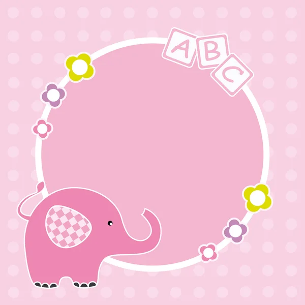 Rosafarbener Elefantenrahmen — Stockvektor