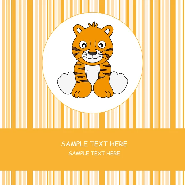Greeting card. Tiger — Stock Vector