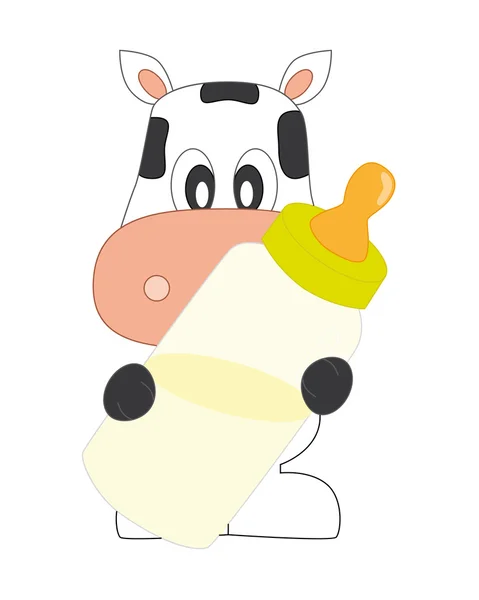 牛の哺乳瓶 — ストックベクタ
