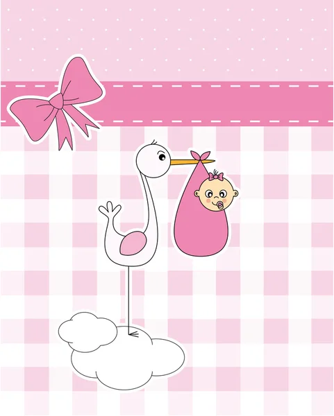 生まれたばかりの赤ちゃんを持つコウノトリ — ストックベクタ