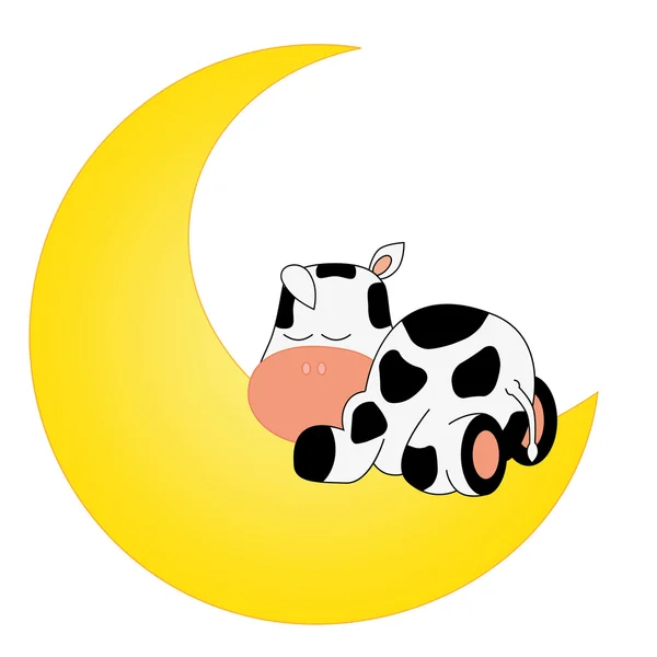Vaca en la luna — Vector de stock